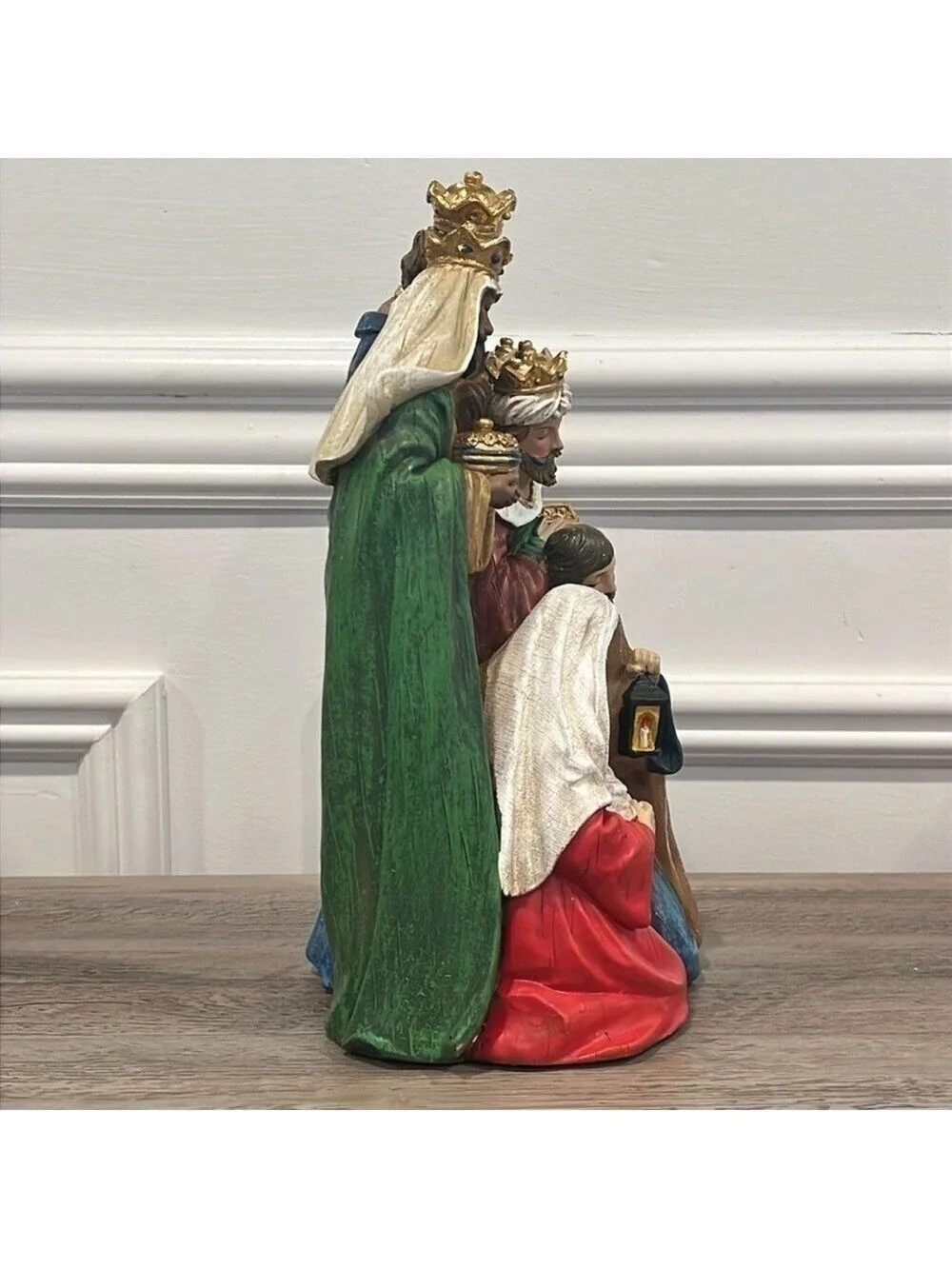 Nativity Holy Family with Wisemen Hand-Painted Polyresin Statue Christmas Decor